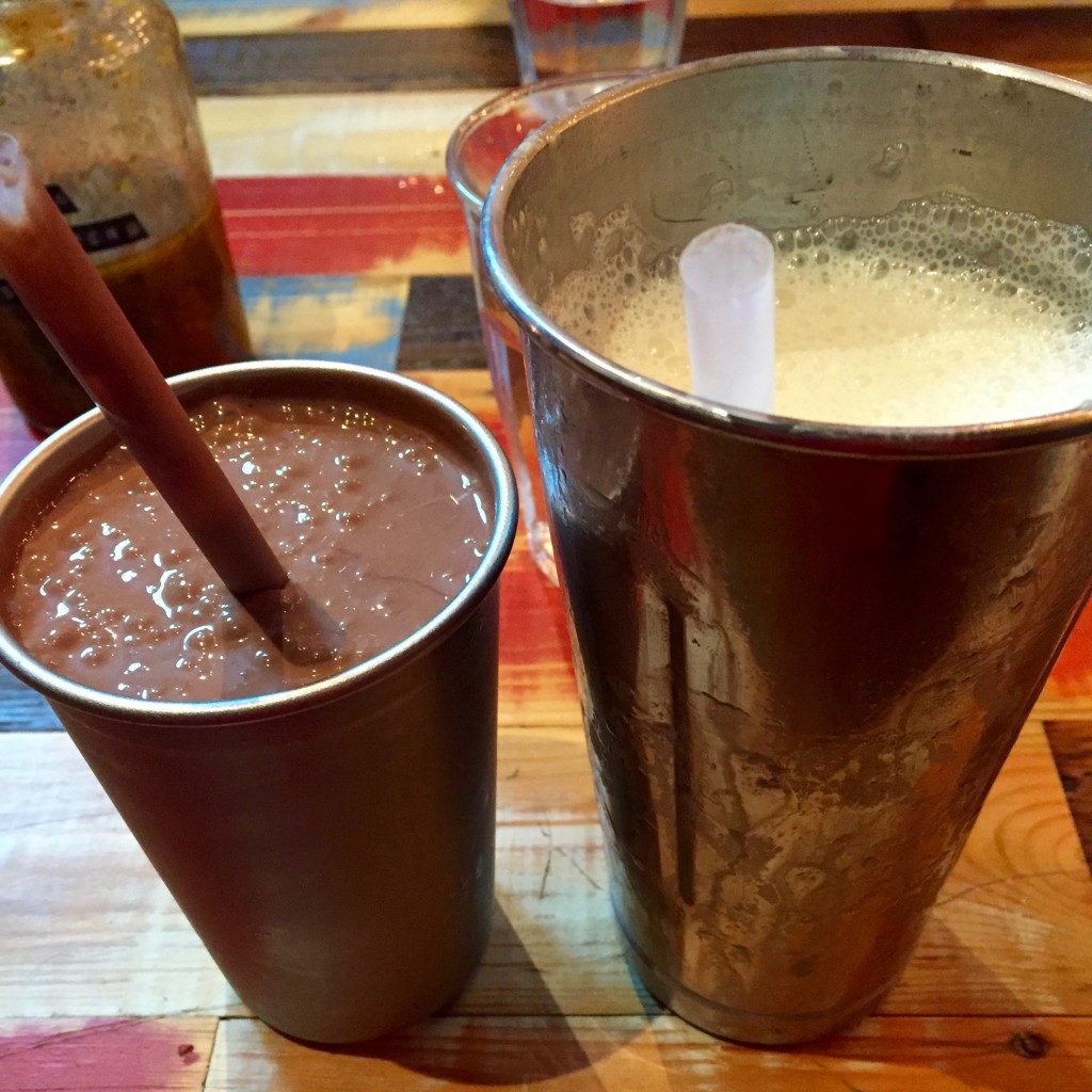 [Left] Chocolate Milkshake [Right] Salted Caramel Milkshake