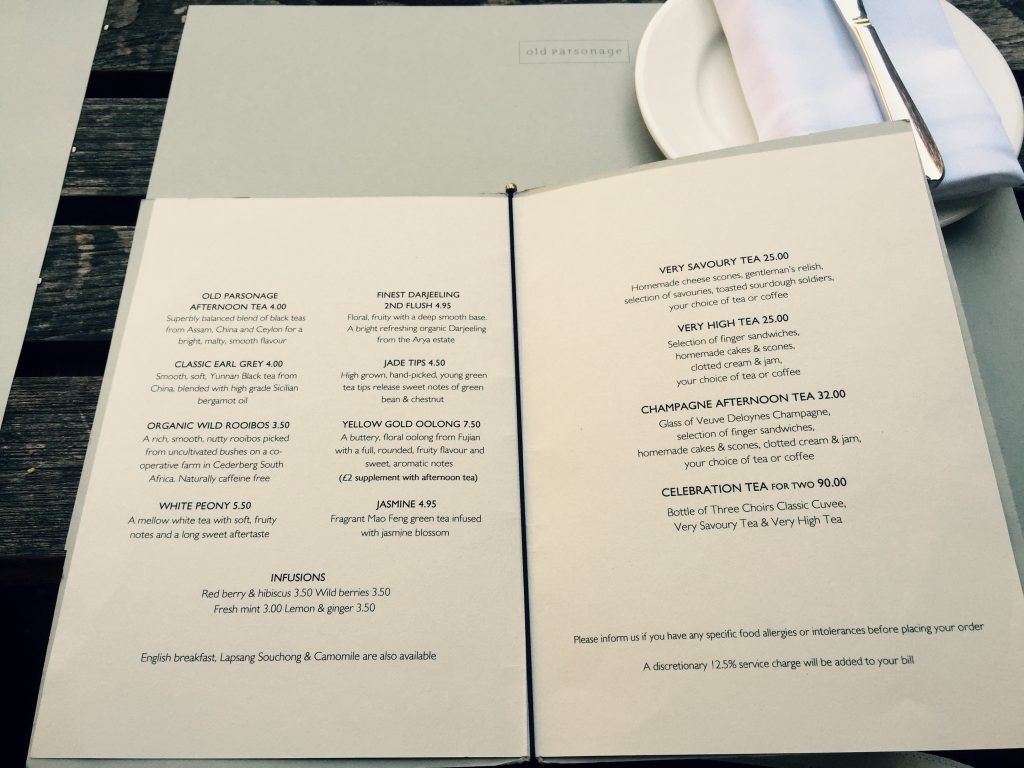 Afternoon Tea Menu